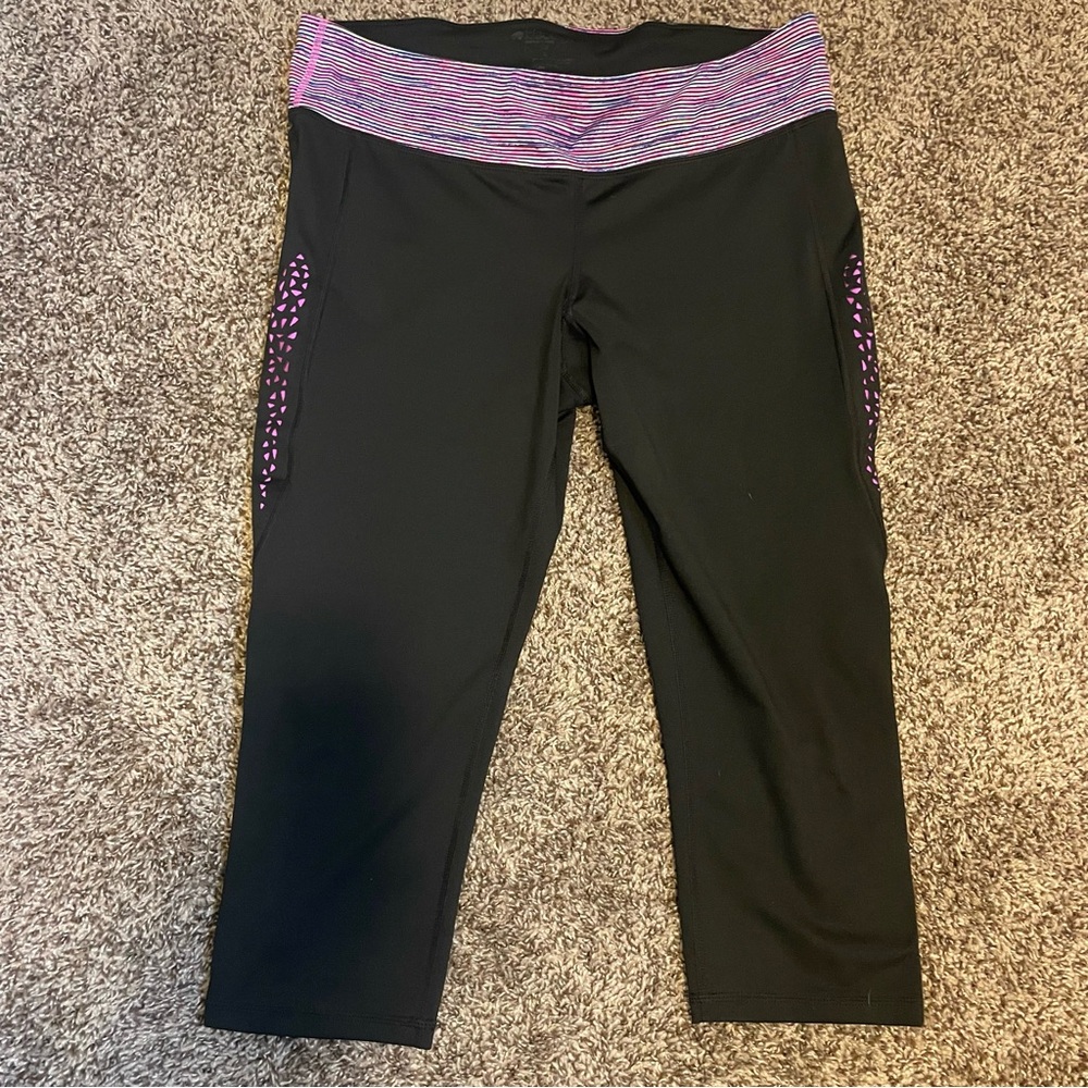 Ideology Black Leggings with Multicolor Stripes